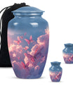 Classic 10-inch pink butterfly design cremation urn 