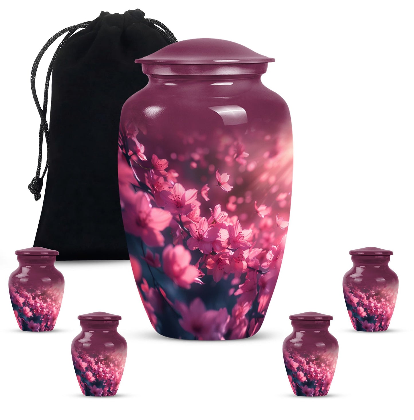 Pink Butterfly Memorial Urn