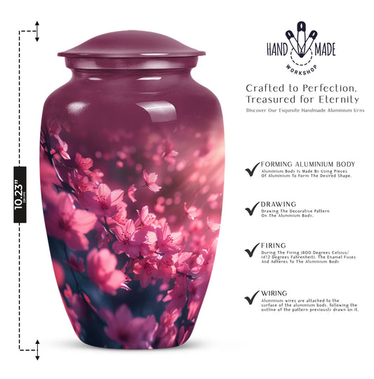 Pink Butterfly Memorial Urn