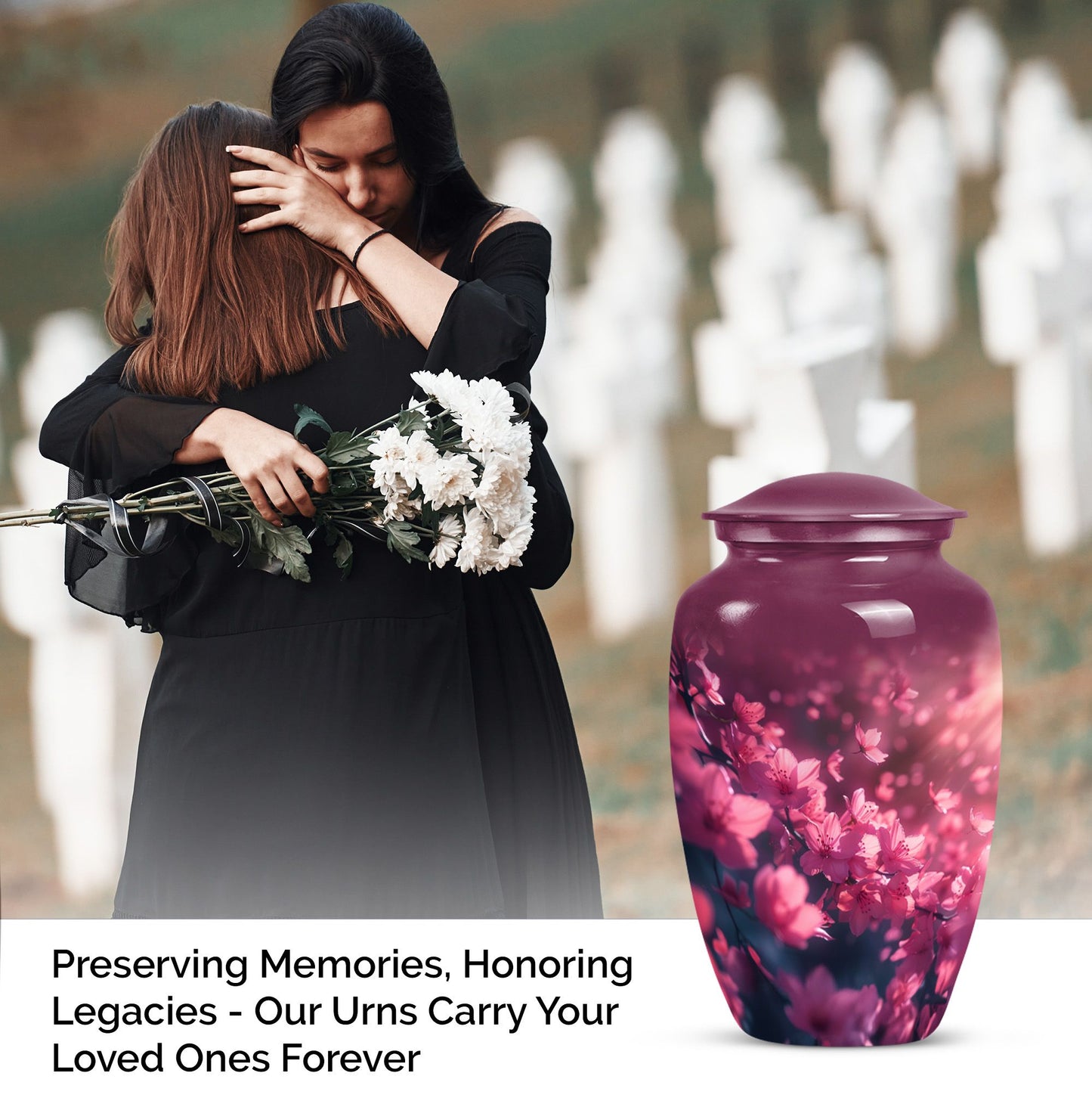 Pink Butterfly Memorial Urn