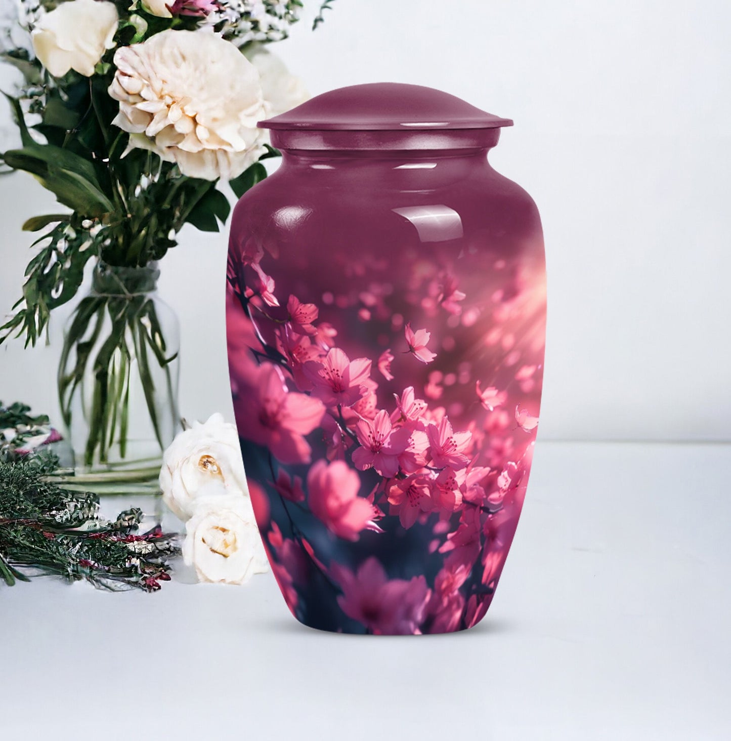 Pink Butterfly Memorial Urn