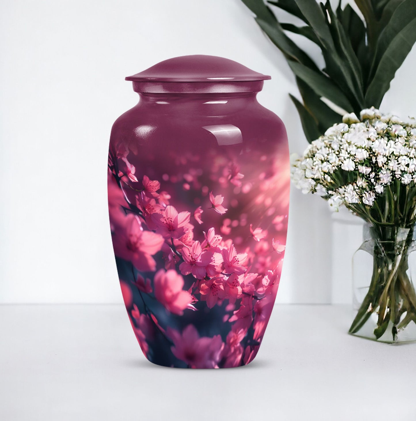 Pink Butterfly Memorial Urn