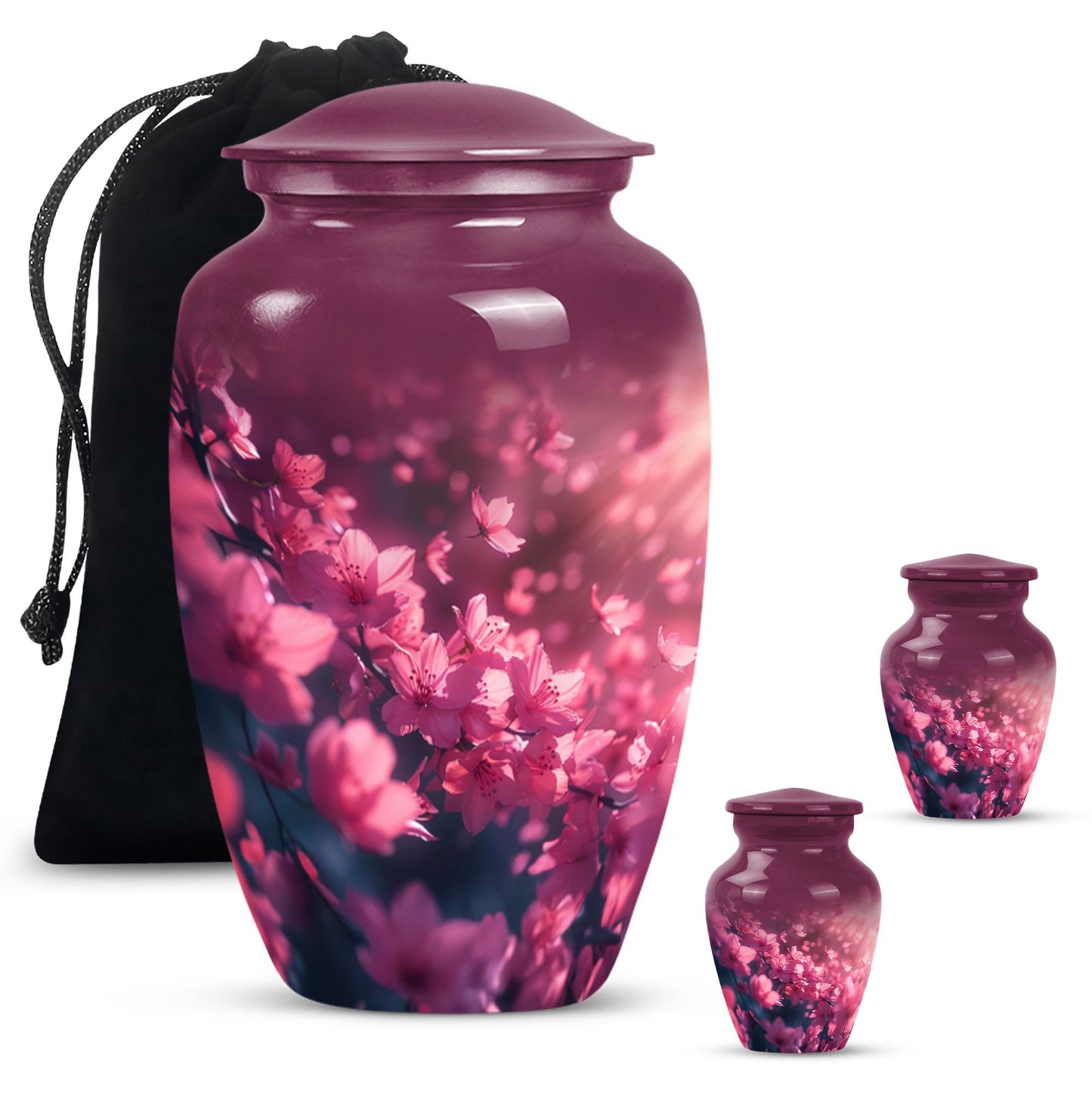Pink Butterfly Memorial Urn
