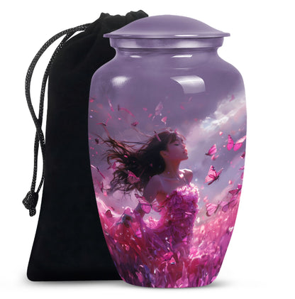  pink butterfly cremation urn, 