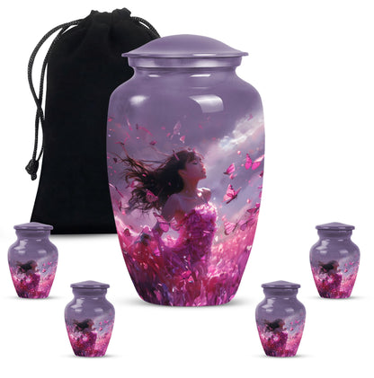  pink butterfly cremation urn, 