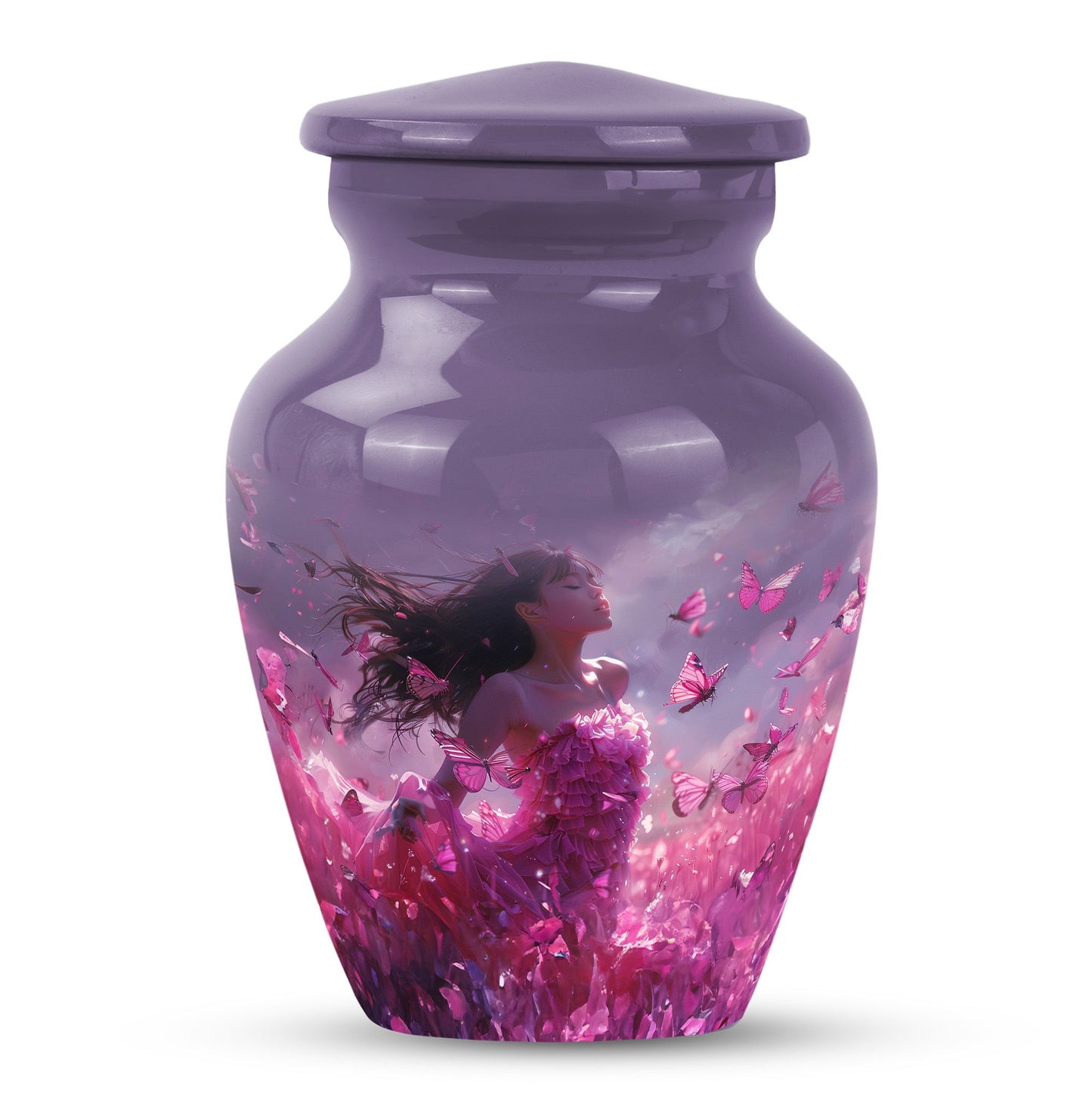  pink butterfly cremation urn, 