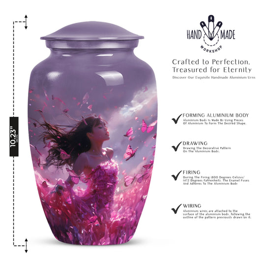  pink butterfly cremation urn, 