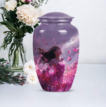  pink butterfly cremation urn, 