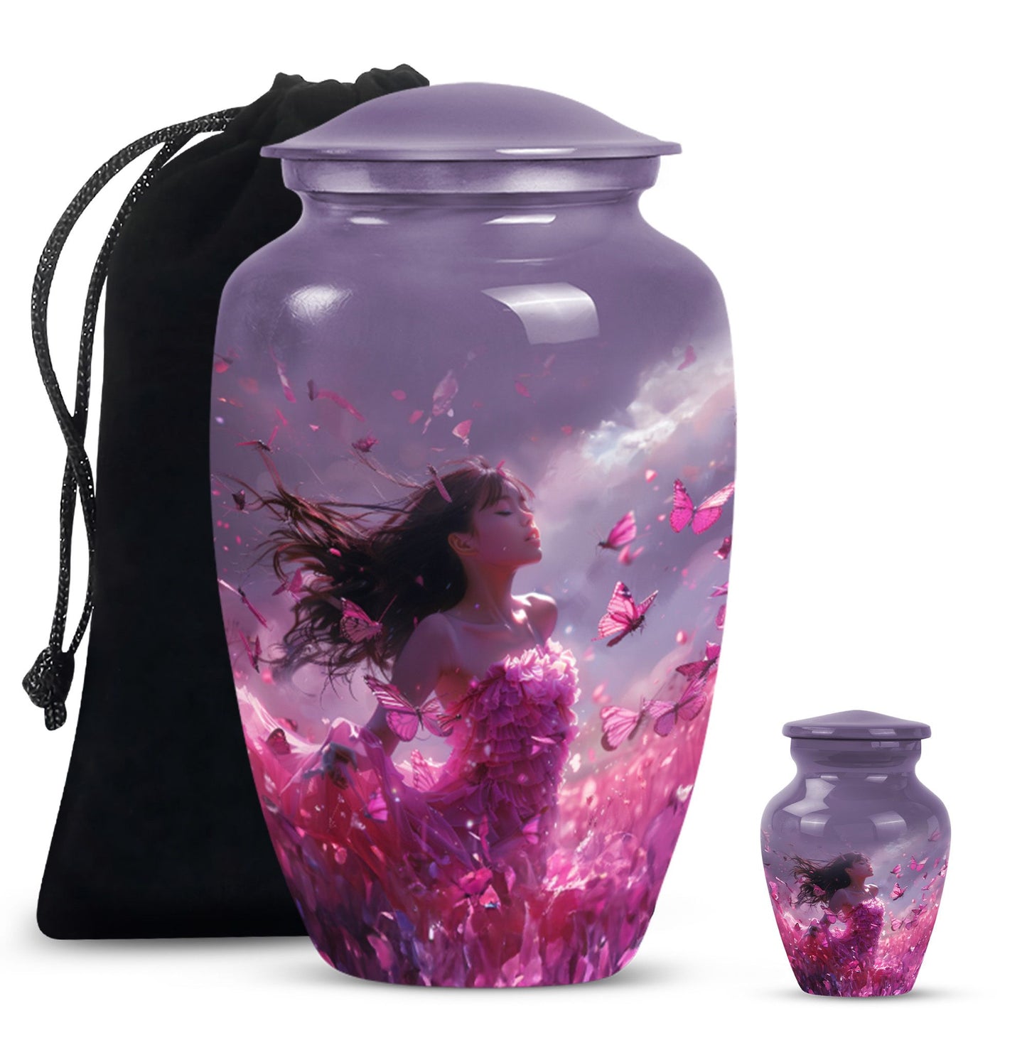  pink butterfly cremation urn, 