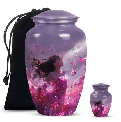  pink butterfly cremation urn, 