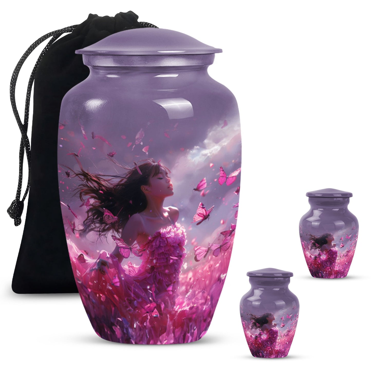  pink butterfly cremation urn, 