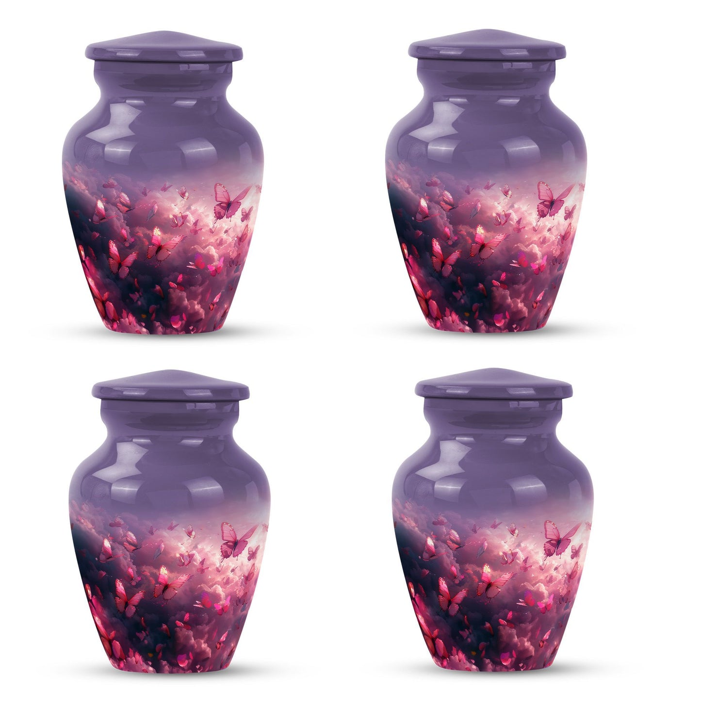 pink butterfly classic cremation urn,