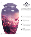 pink butterfly classic cremation urn,