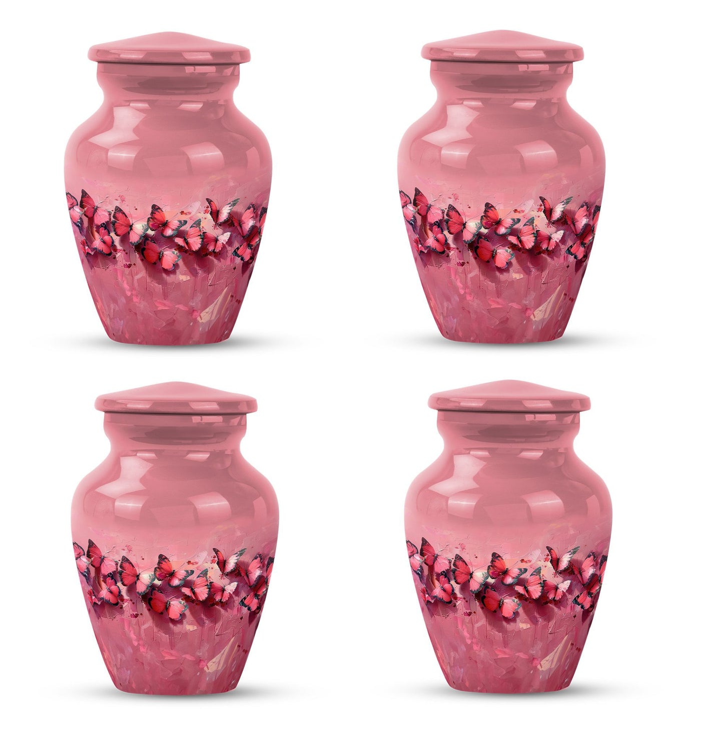  pink butterfly urn, made large funeral urn for human ashes