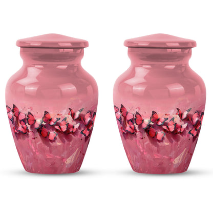  pink butterfly urn, made large funeral urn for human ashes
