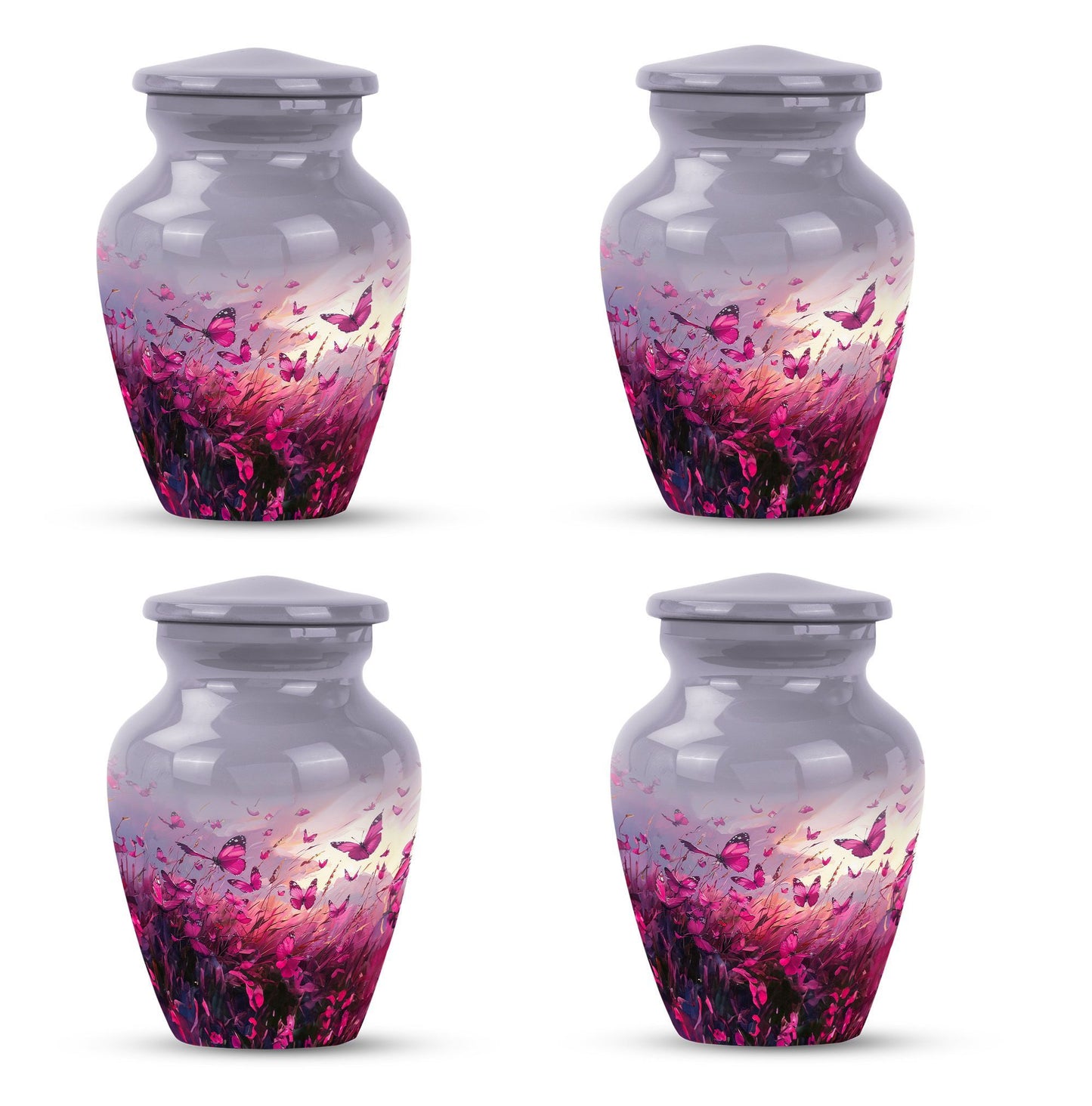 10-inch pink butterfly urn burial cremation urn 