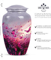 10-inch pink butterfly urn burial cremation urn 