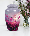 10-inch pink butterfly urn burial cremation urn 
