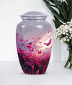 10-inch pink butterfly urn burial cremation urn 