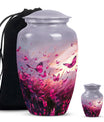 10-inch pink butterfly urn burial cremation urn 