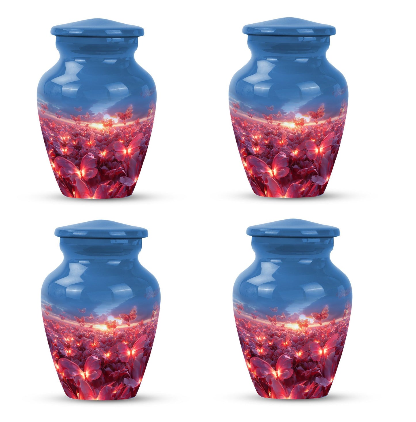 pink butterfly urn, large memorial urn for human ashes