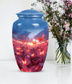 pink butterfly urn, large memorial urn for human ashes
