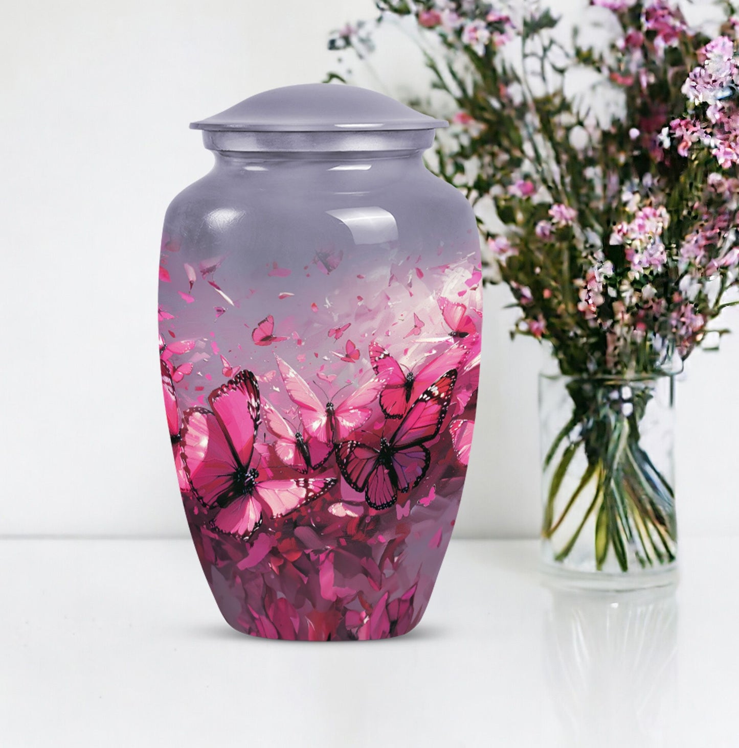  large aluminium burial urn,