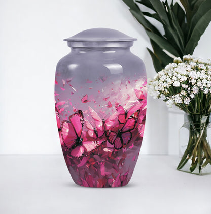  large aluminium burial urn,
