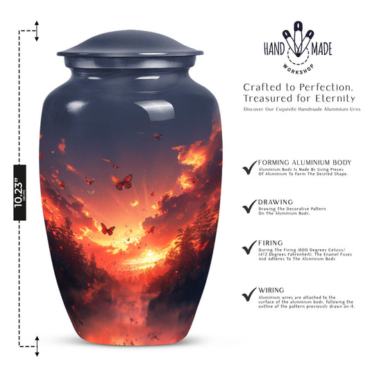 pink butterfly urn for women