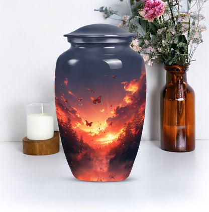 pink butterfly urn for women