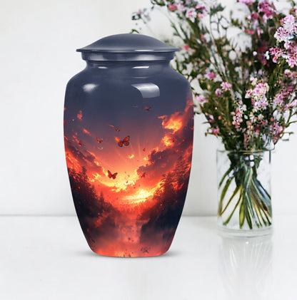 pink butterfly urn for women