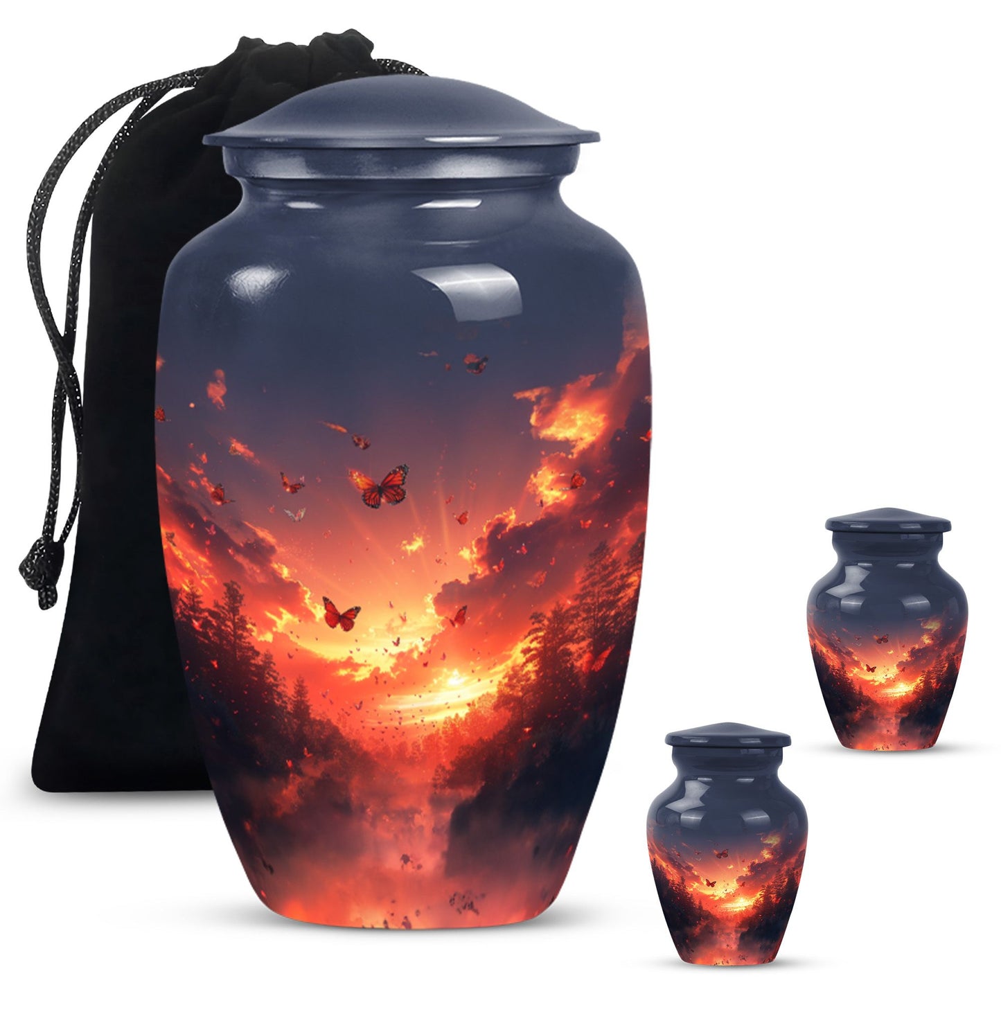 pink butterfly urn for women