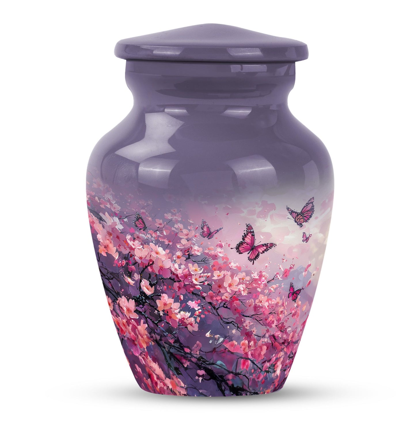 pink butterfly large urn for ashes