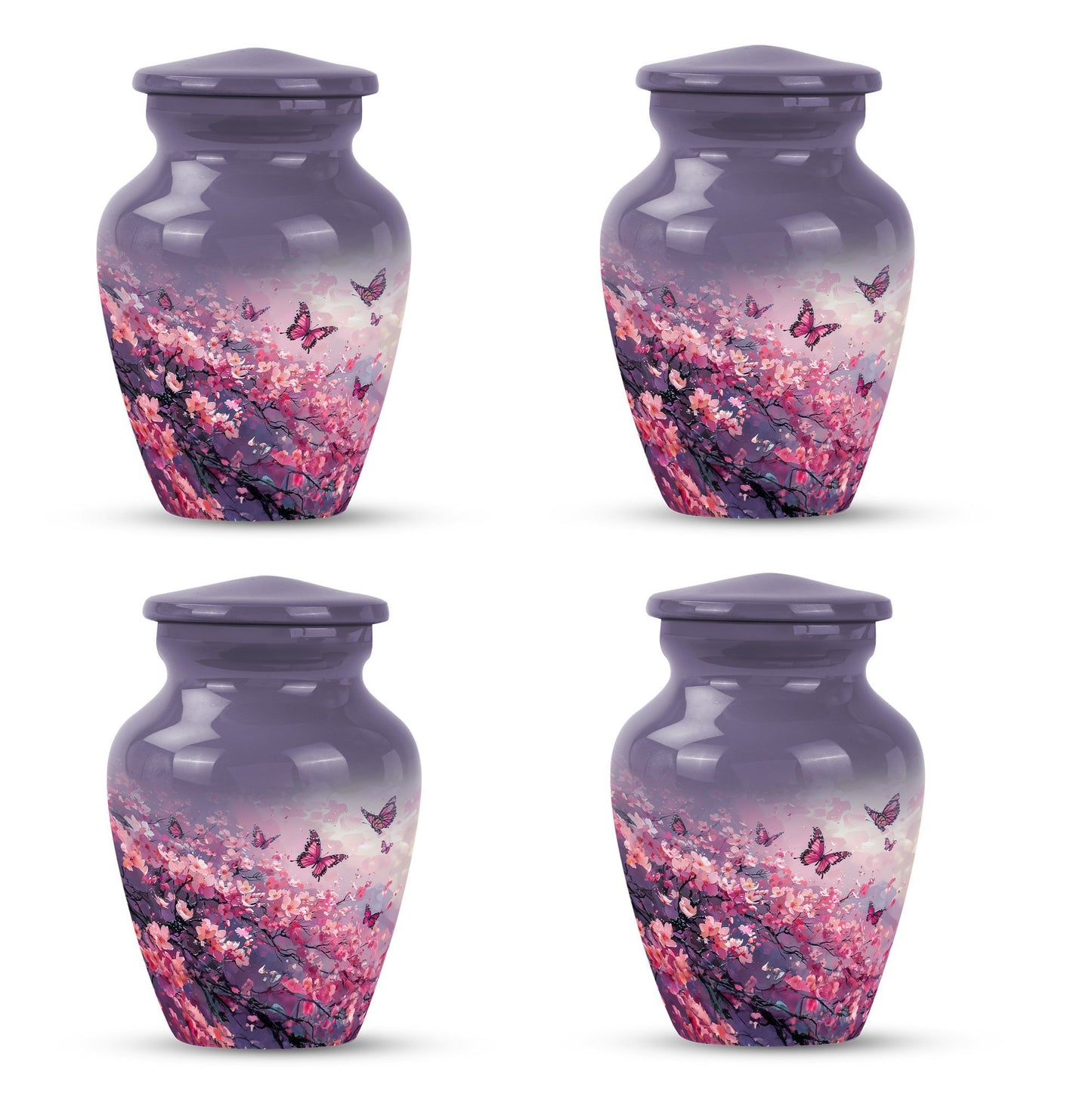 pink butterfly large urn for ashes