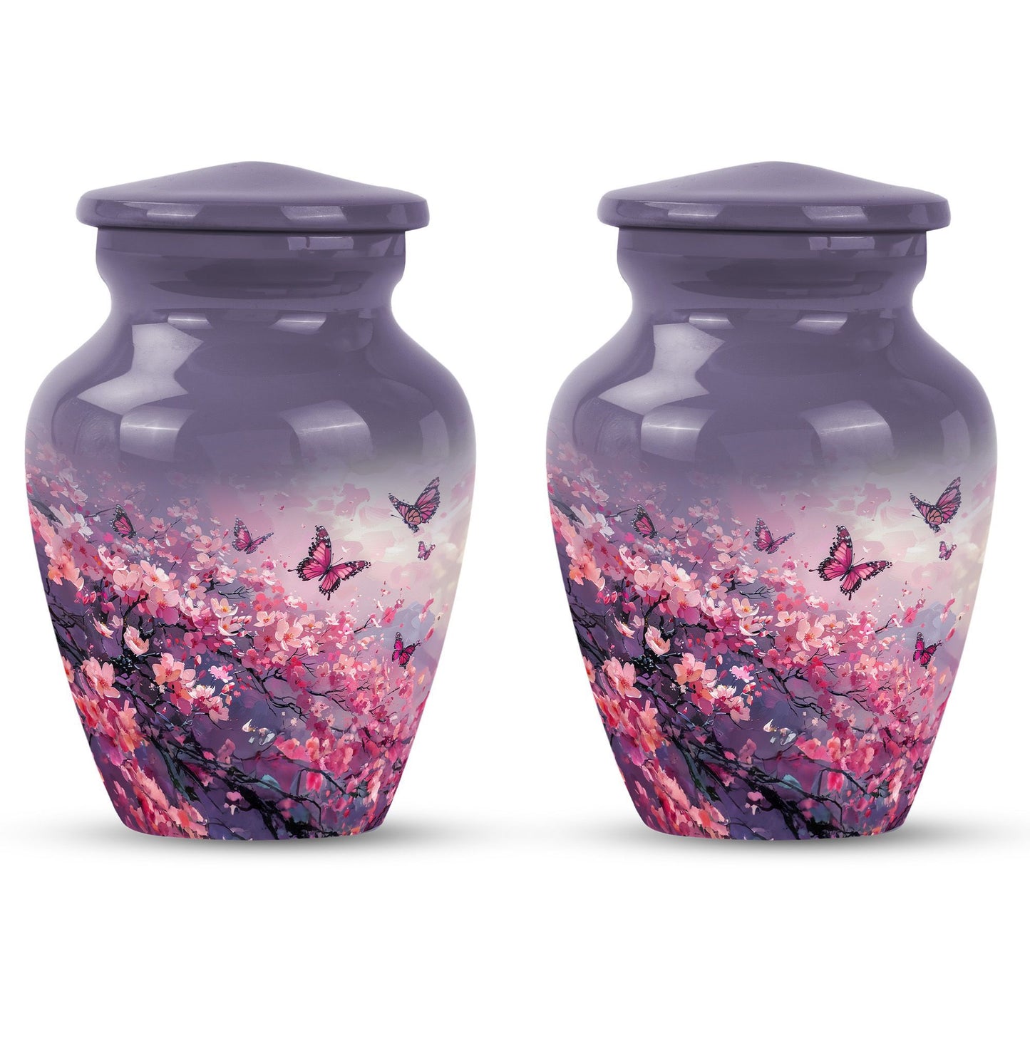 pink butterfly large urn for ashes