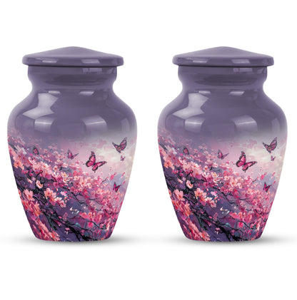 pink butterfly large urn for ashes