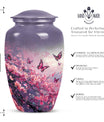 pink butterfly large urn for ashes