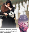 pink butterfly large urn for ashes