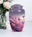 pink butterfly large urn for ashes