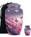 pink butterfly large urn for ashes