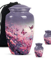 pink butterfly large urn for ashes