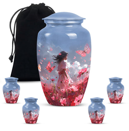 Pink butterfly urn, 
