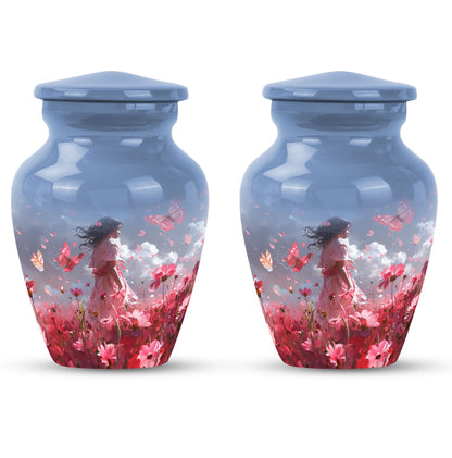 Pink butterfly urn, 