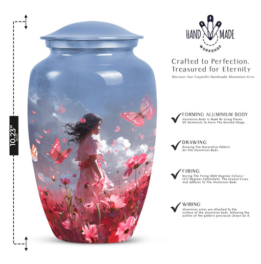 Pink butterfly urn, 