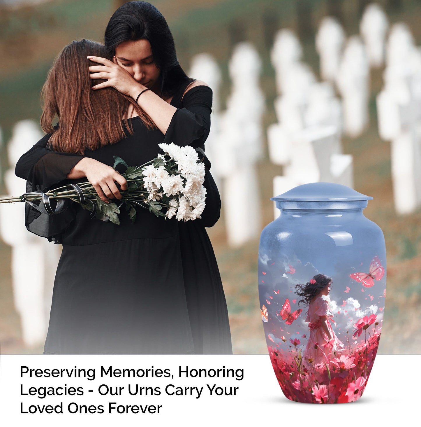 Pink butterfly urn, 