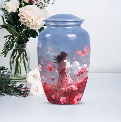 Pink butterfly urn, 