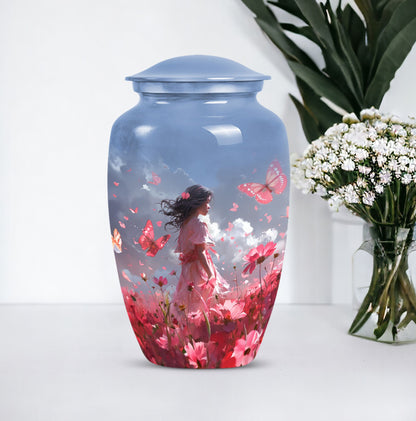 Pink butterfly urn, 