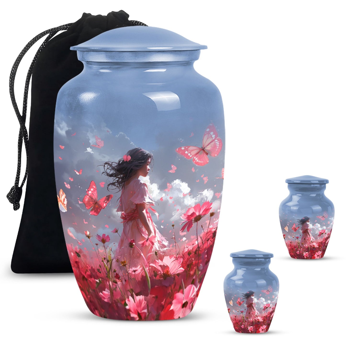 Pink butterfly urn, 