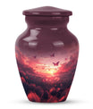10-inch pink butterfly urn.