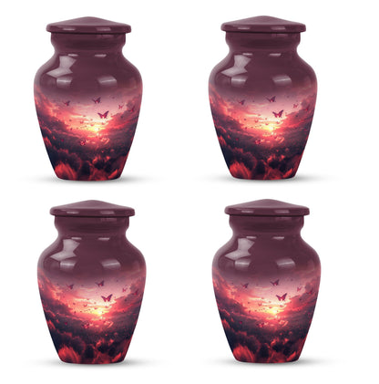 10-inch pink butterfly urn.